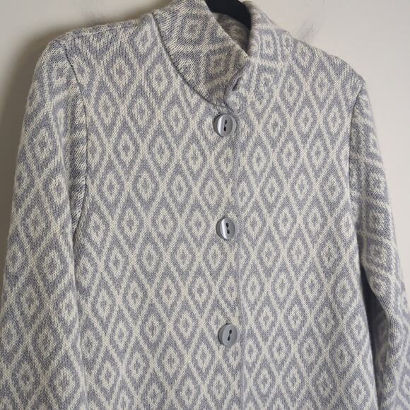 Made in Italy Ilenia M. Wool Blend Midi Sweater Coat/ Cardigan Women's Large - Picture 10 of 15